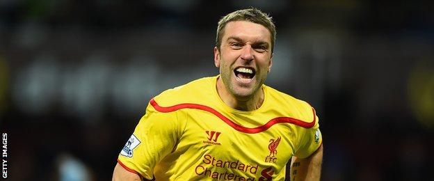 Liverpool striker Rickie Lambert