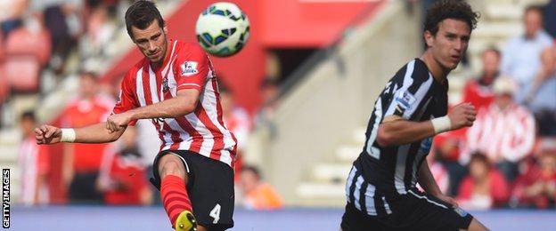 Southampton midfielder Morgan Schneiderlin scores against Newcastle in the Premier League earlier this season