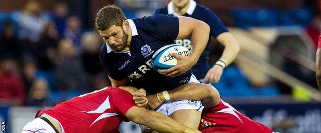 Ross Ford playing for Scotland against Tonga