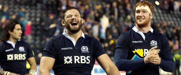 Scotland players Ross Ford and Rob Harley