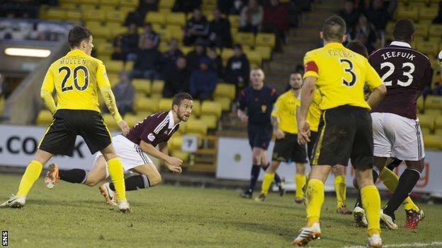 Kenny Anderson scores for Hearts against Livingston