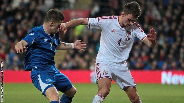 Emyr Huws made his Wales debut in a 3-1 friendly against Iceland in March 2014