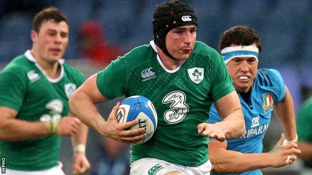 Tommy O'Donnell scored Ireland's second try in the 26-3 win over Italy