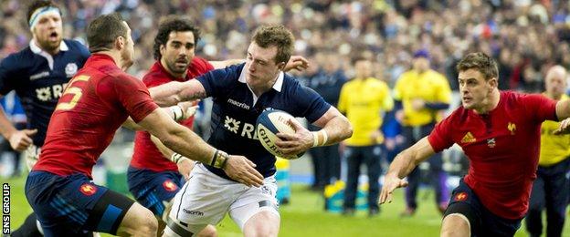 Full-back Stuart Hogg was a lively presence for Scotland in Paris