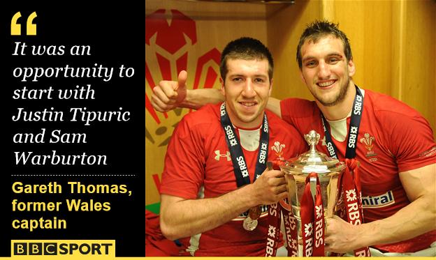 Justin Tipuric and Sam Warburton celebrate Wales' 2013 Six Nations title