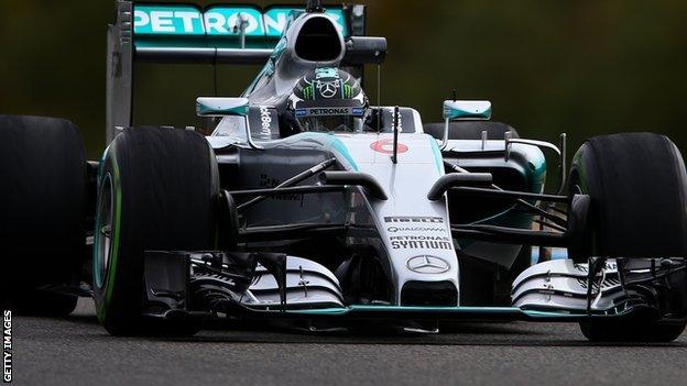 Nico Rosberg testing the 2015 Mercedes