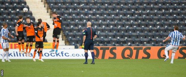 Sammy Clingan found the net with a late free-kick to seal three points for Kilmarnock.