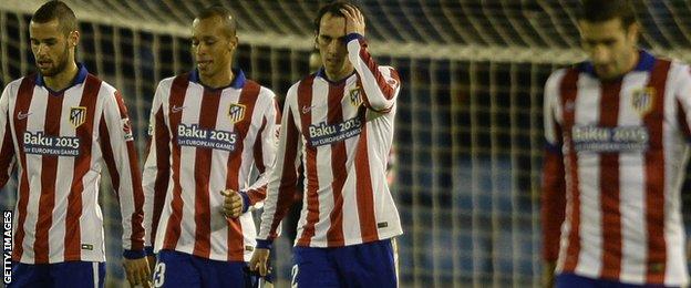 Atletico Madrid players look frustrated