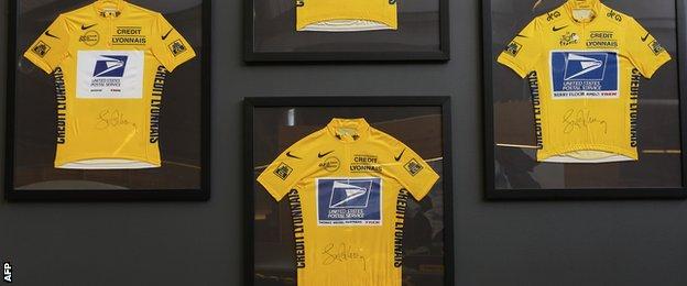 Armstrong's yellow jerseys