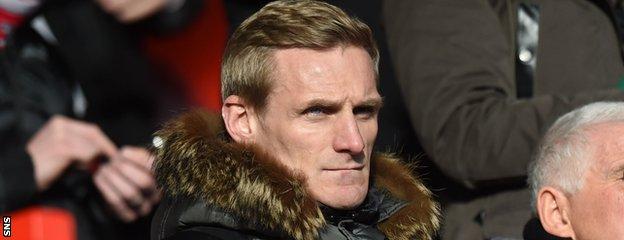 A touchline ban meant St Mirren manager Gary Teale had to watch this game from the stand.