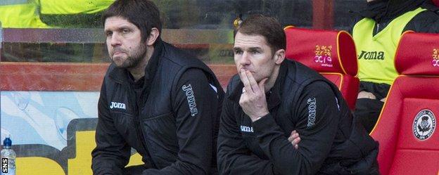 Partick Thistle manager Alan Archibald, right