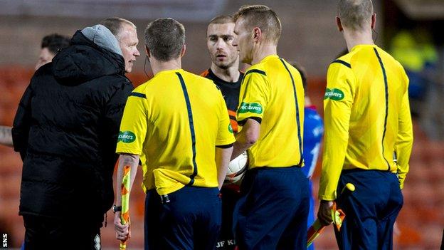 Inverness manager John Hughes felt referee Calum Murray had a bad night at Tannadice