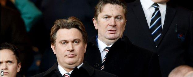 James and Sandy Easdale in the Ibrox stand