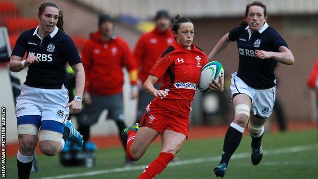 Wales' Laurie Harries in action against Scotland