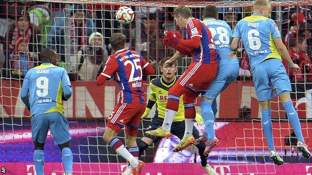 Bastian Schweinsteiger scoring for Bayern Munich