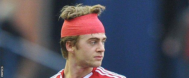 Patrick Bamford was bandaged up