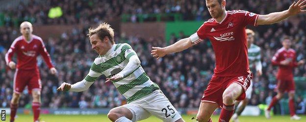 Mark Reynold brought down Celtic's Stefan Johansen for the second half penalty