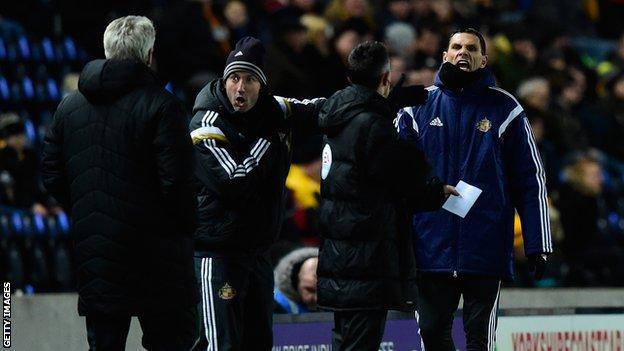 The incident occurred with Sunderland trailing Hull 1-0
