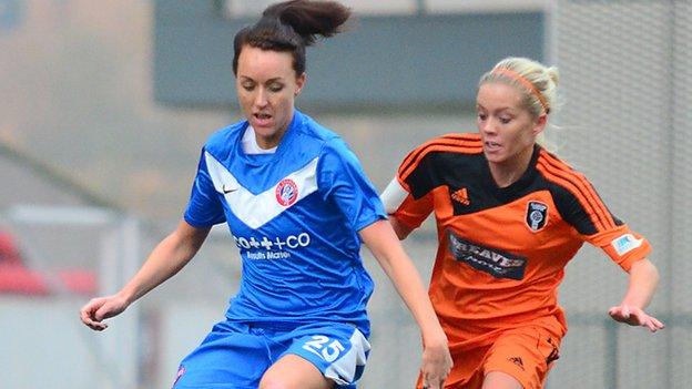 Kerry Montgomery in action against Glasgow City