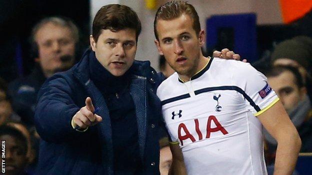 Tottenham manager Mauricio Pochettino (left) and Spurs striker Harry Kane