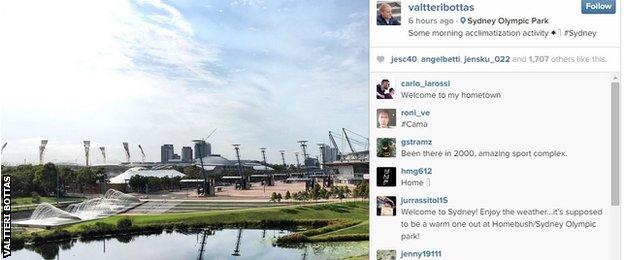 Valtteri Bottas post on Instagram