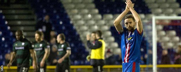 Inverness captain Graeme Shinnie hails the club's fans after their quarter-final triumph