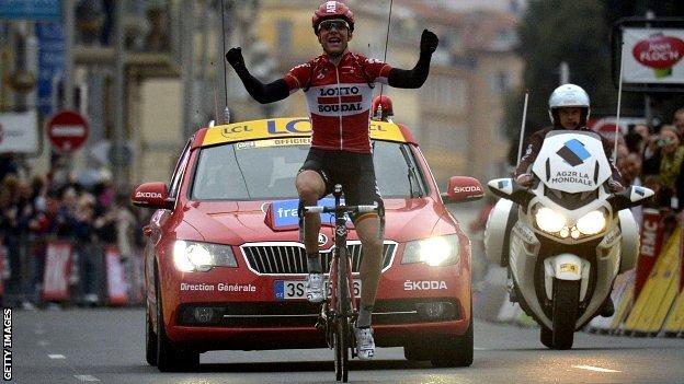 France's Tony Gallopin wins sixth stage