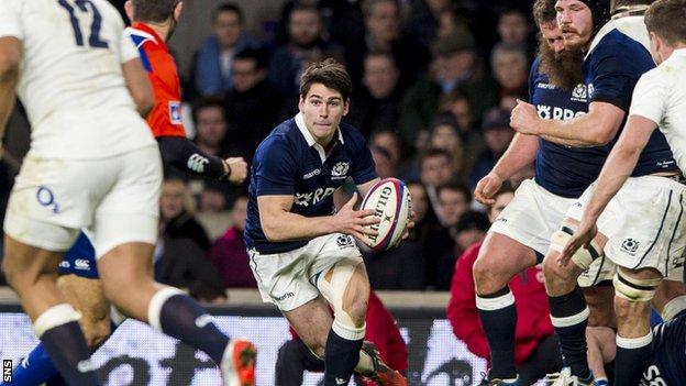 Sam Hindalgo-Clyne in action for Scotland.