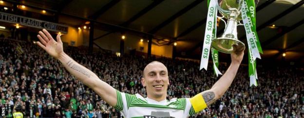 Scott Brown put recent controversy behind him to lead Celtic to victory in the League Cup final