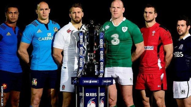 Six Nations captains and the 20-15 trophy