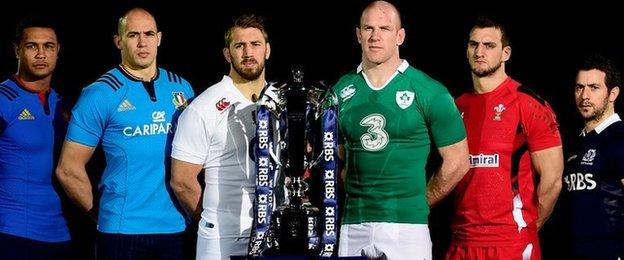 Six Nations captains and the 2015 trophy