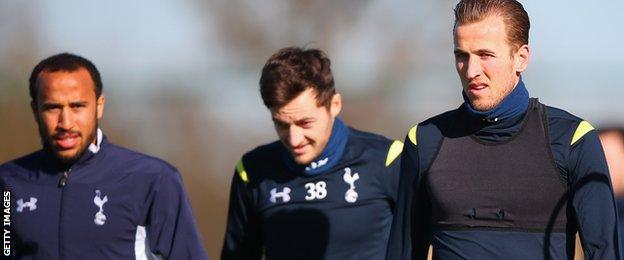 Andros Townsend (left), Ryan Mason (centre) and Harry Kane (right) have all come through the Tottenham academy