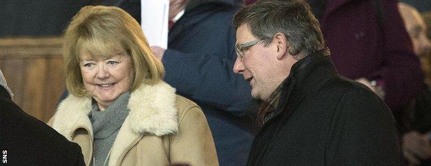 Ann Budge and Craig Levein are pleased with Robbie Neilson's work