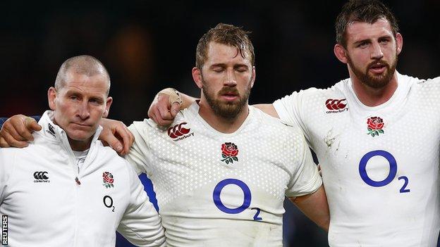 The England team at the end of the Six Nations campaign