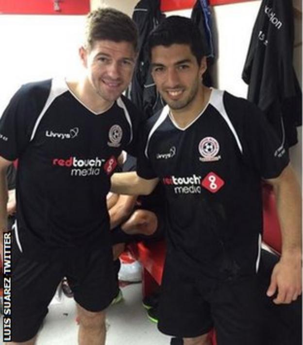 Luis Suarez and Steven Gerrard