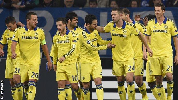 Chelsea players celebrate