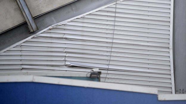 Cracks have appeared in the side of the West Stand at Windsor Park