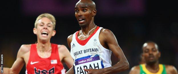 Mo Farah wins gold in the 5,000m at London 2012