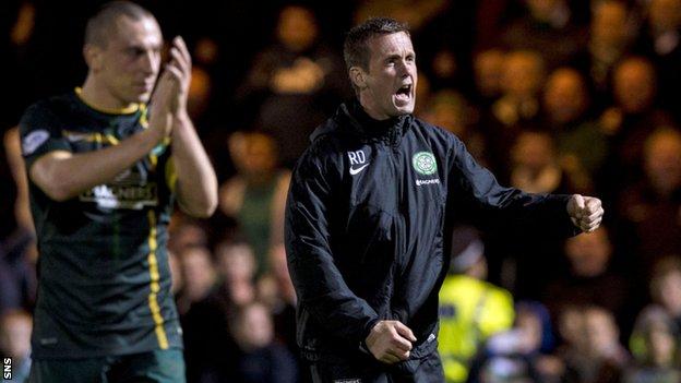 Ronny Deila (right) warned fans to expect more tough games from clubs battling relegation