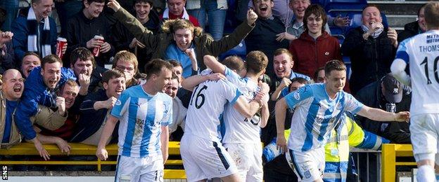 Dundee players celebrating