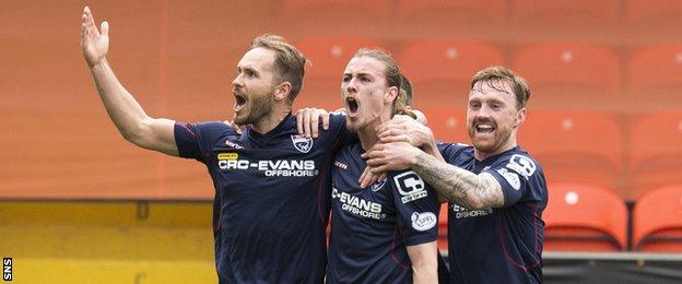 Ross County players celebrating