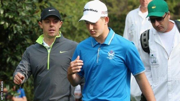 Bradley Neil and Rory McIlroy shared a practice round at Augusta