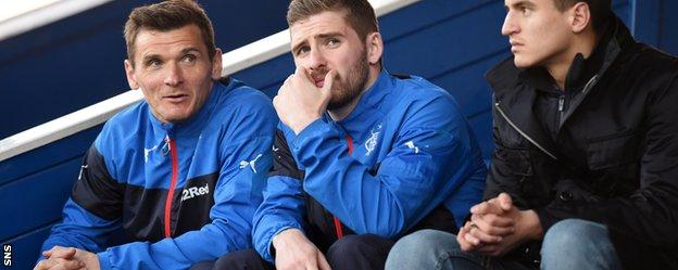 Lee McCulloch (left) sits in the Palmerston Park stand