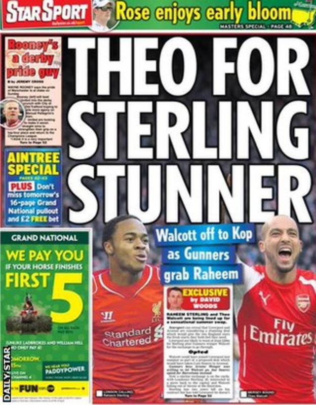Friday's Daily Star back page