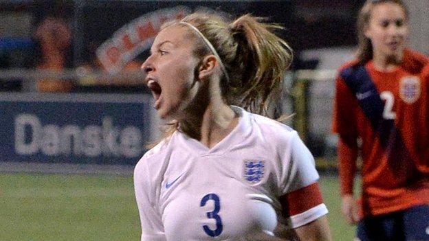 England women: Leah Williamson penalty books Euro spot - BBC Sport