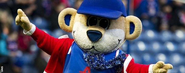 Rangers mascot Broxi Bear