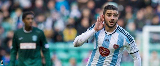 Alim Ozturk scored a last minute equaliser for Hearts the last time they were at Easter Road