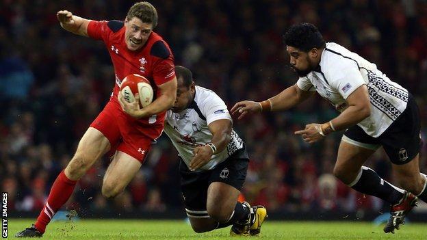 Rhys Priestland in action for Wales against Fiji
