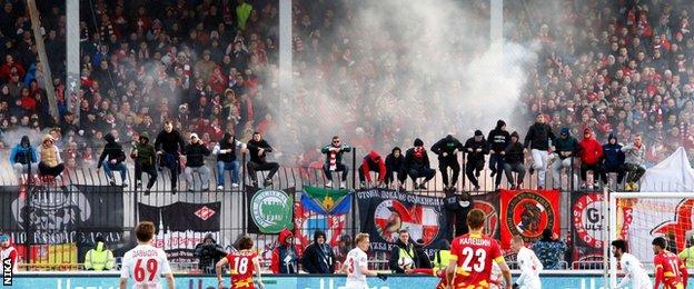 Spartak Moscow fans at Arsenal Tula