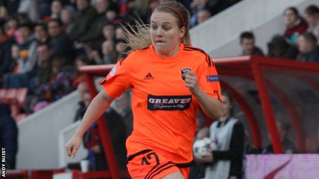 Glasgow City's Fiona Brown scored a hat-trick